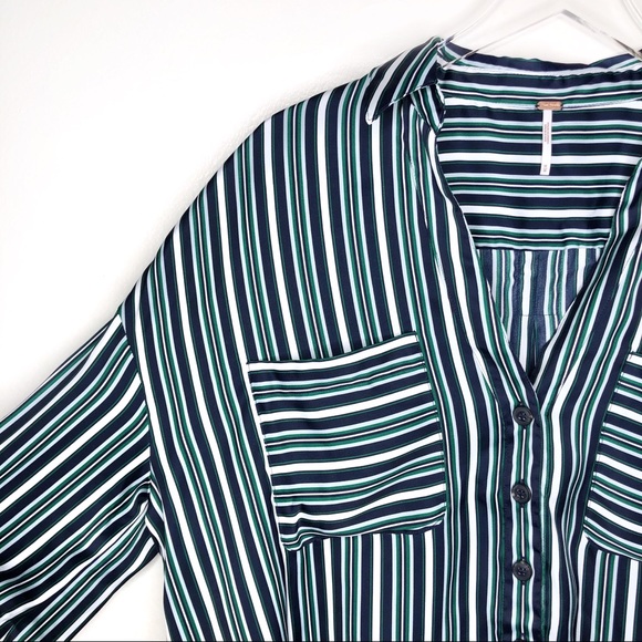 Free People Mad About You Oversized Satin Blouse M - Picture 4 of 8